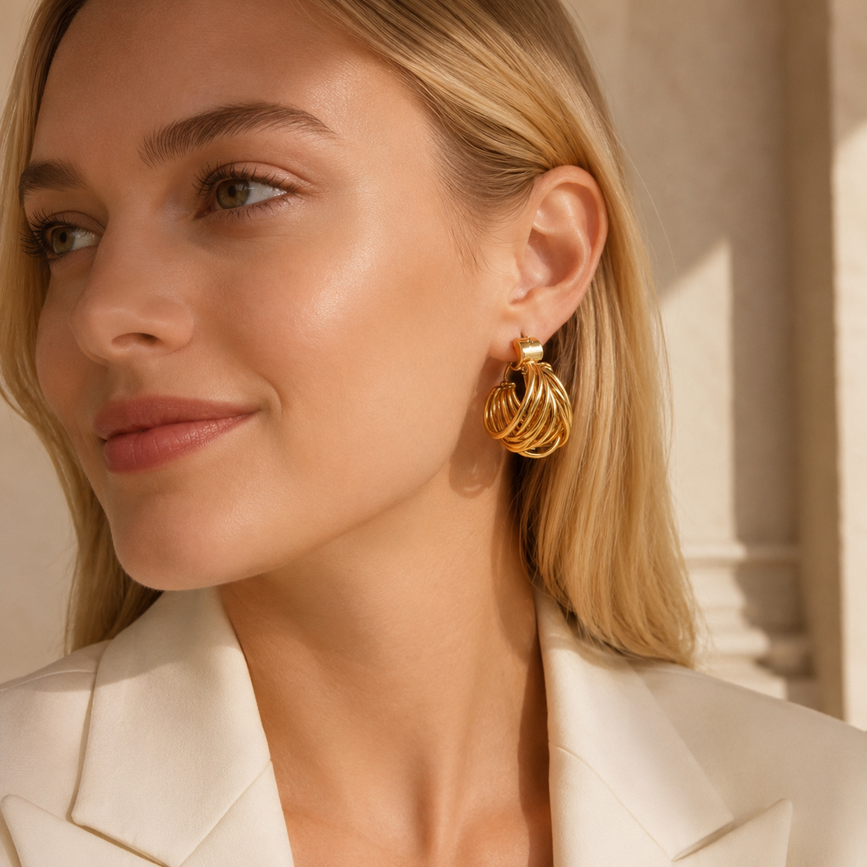 Boucles d'oreilles puces rondes en forme de C, style européen et américain, VoxorAI, toutes saisons