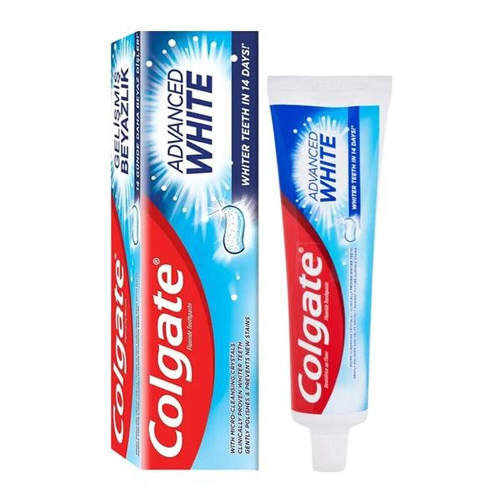Colgate Advanced White Dentifrice blanchissant - 100 ml - Lot de 2 (2 x 100 ml = 2 tubes)