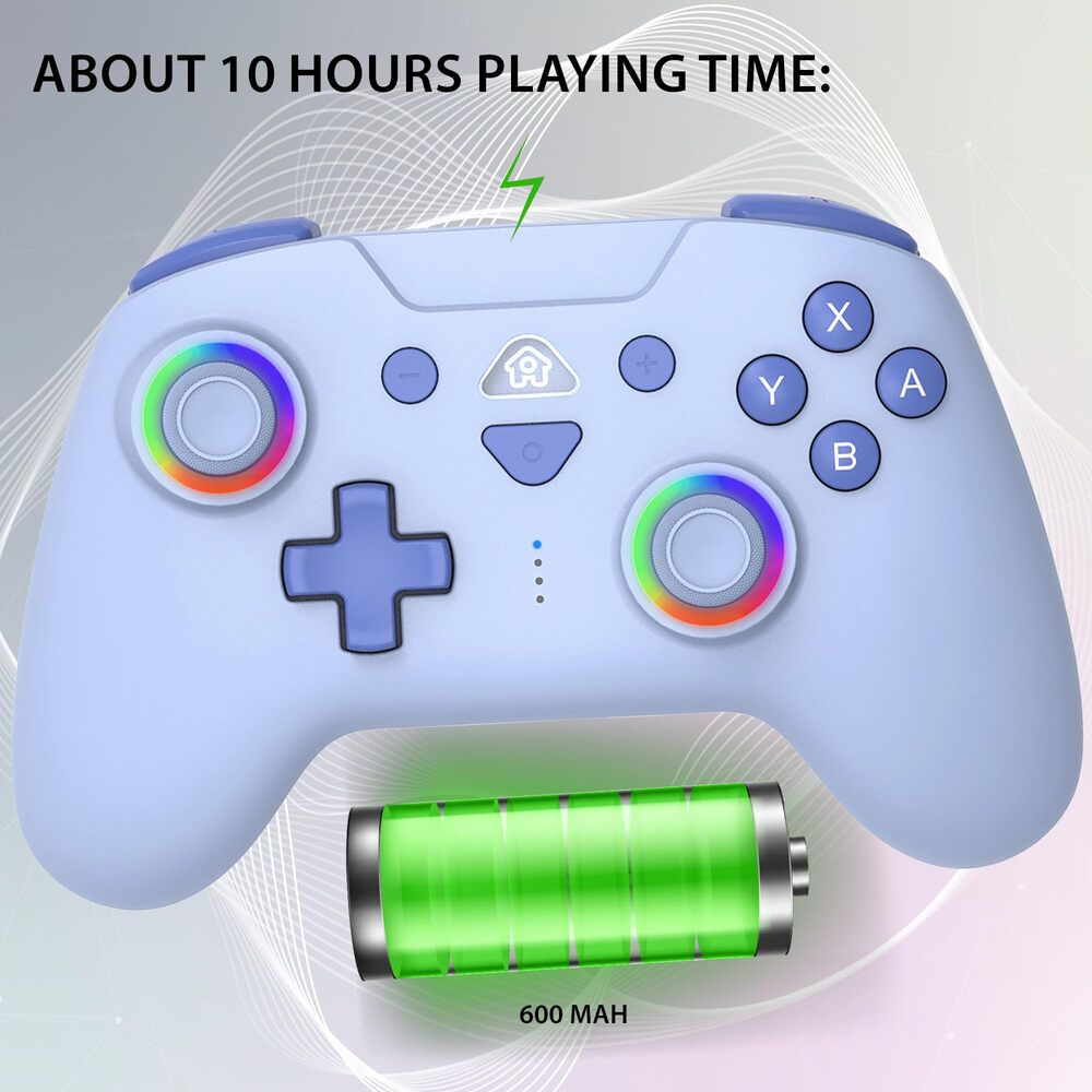 SUBSONIC Manette sans fil avec LED pour Switch et Switch Lite, Bleu
