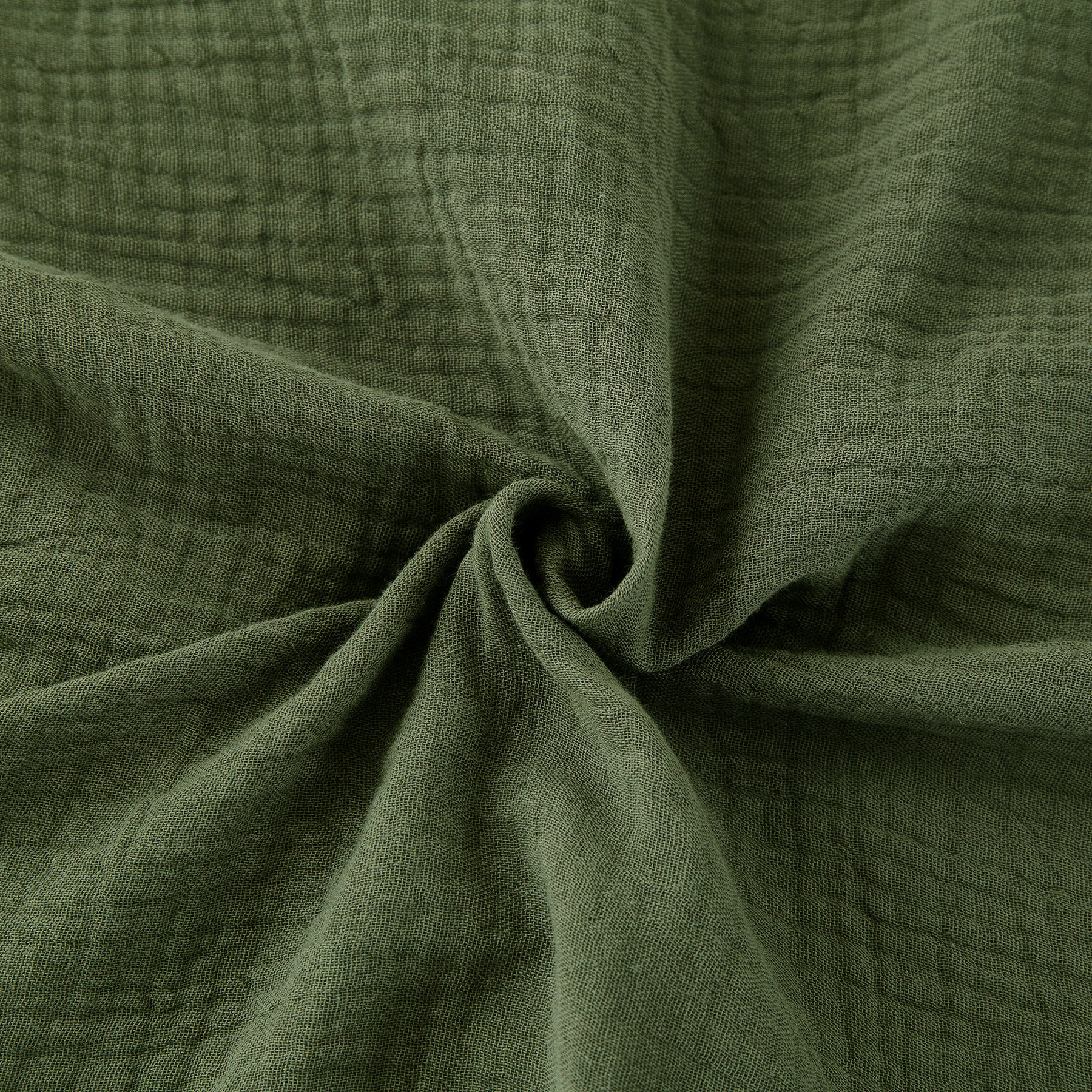 Ensemble housse de couette et taies d'oreiller en double gaze de coton, vert foncé, 135 x 200 cm + 80 x 80 cm x 1