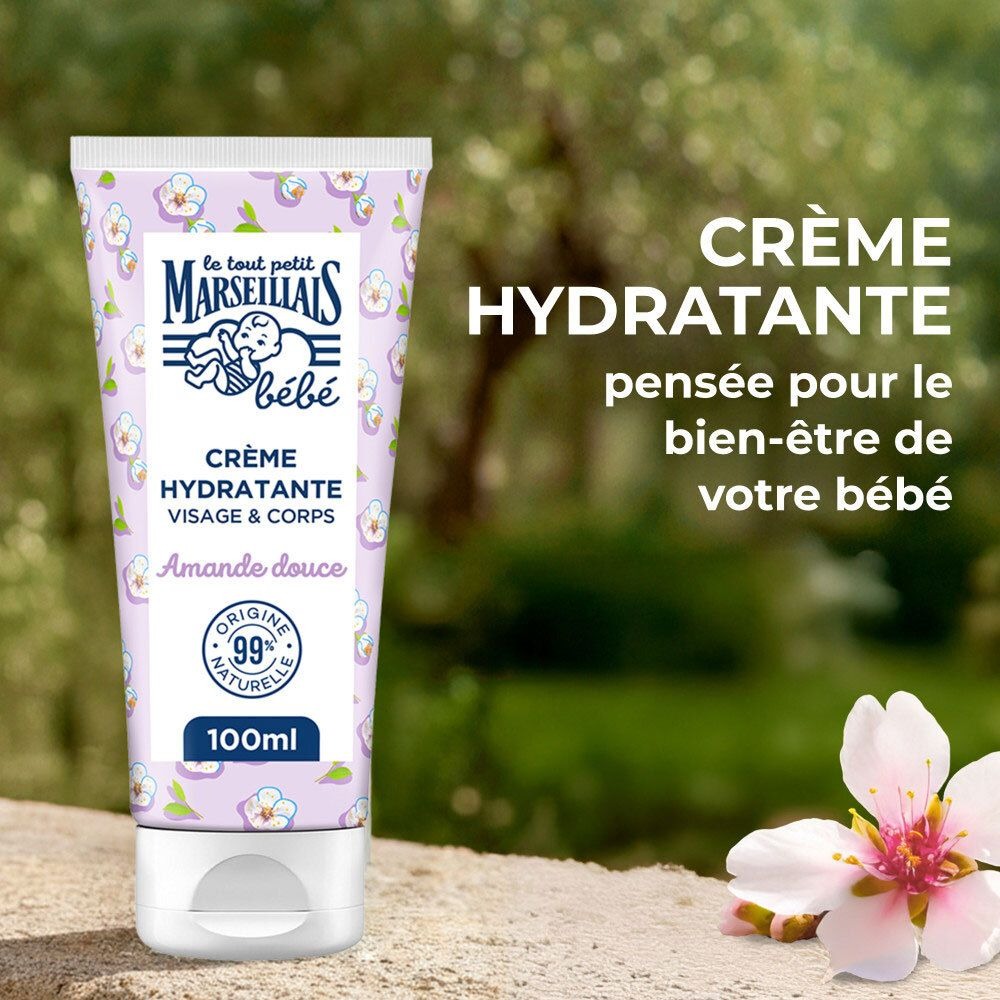 LE TOUT PETIT MARSEILLAIS Crème Hydratante Bébé Amande Douce - 100 ml