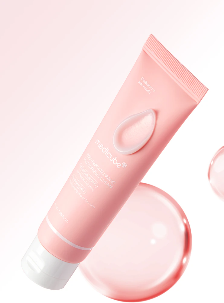 medicube Crème hydratante à l'ADN de saumon PDRN et à l'acide hyaluronique rose - Apaisante