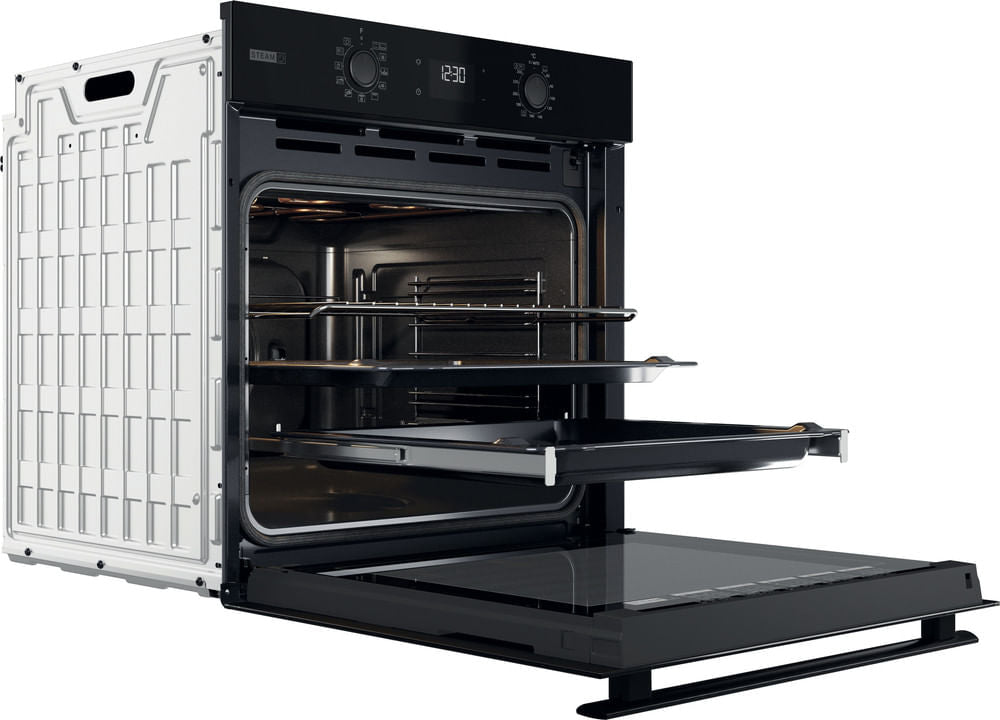 WHIRLPOOL OMSR58RU1SB Four encastrable pyrolyse noir Steam+ 71 L Classe A+