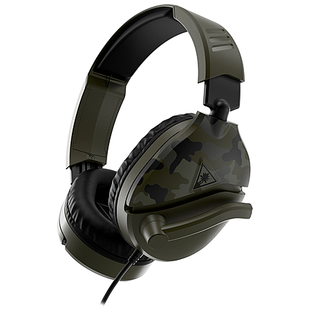 TURTLE BEACH Recon 70 Casque Gaming Filaire (Prise 3.5mm) - Micro Muet par Basculement - PC, PS5, Switch 2 & Xbox Series X|S - Camouflage Vert