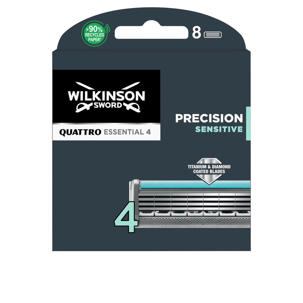 WILKINSON SWORD Quattro Titanium - Lames de rasoir sensibles - Lot de 8