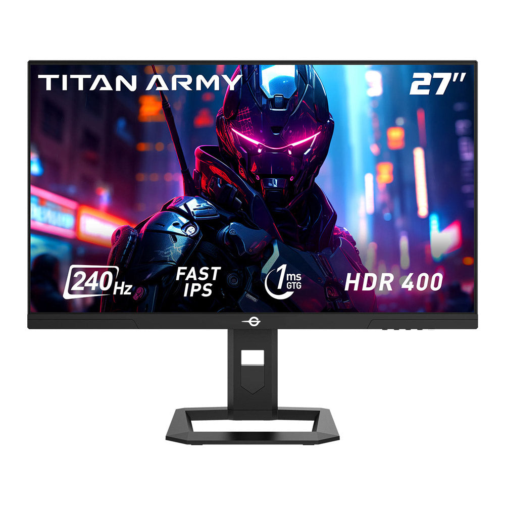 TITAN ARMY P2710S Moniteur gaming 27'', écran LCD IPS rapide 2560 x 1440 16:9, taux de rafraîchissement 240 Hz, 1 ms GTG, HDR 400 - Version UE