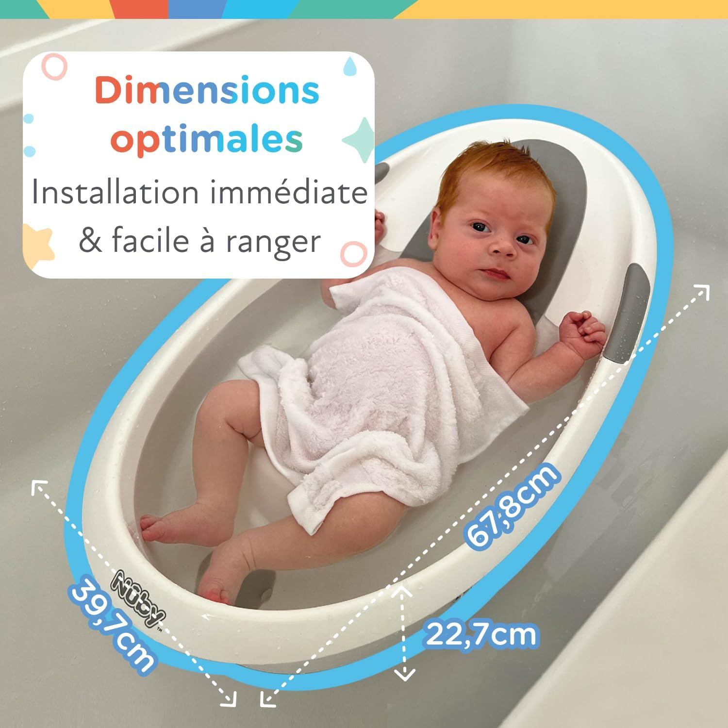 Nuby Baignoire pour bébé Assise grise