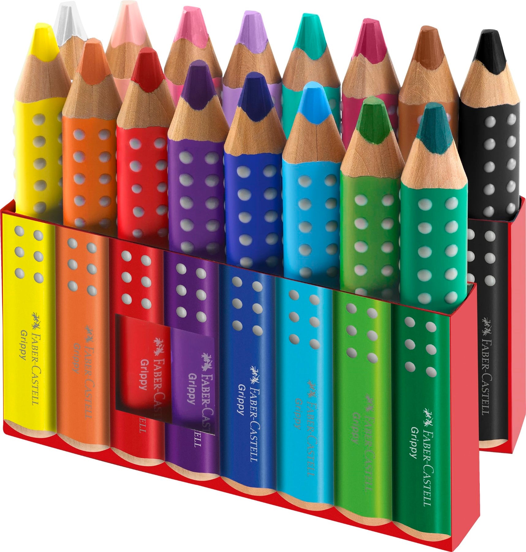 Faber-Castell Set de 16 crayons de couleur Grippy avec taille-crayon