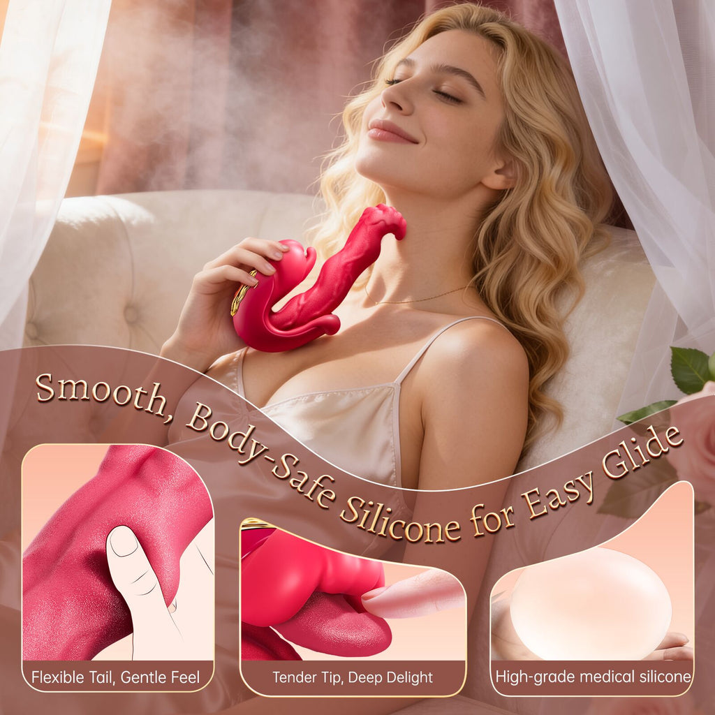 AAV Rabbit Vibromasseur 5-en-1 pour Femme, Stimulateur Clitoridien & Point G avec 8 Modes Léchage et 8 Modes Poussée, Sextoy Rechargeable, Étanche & Silencieux, Jouet Adulte pour Femme et Couple