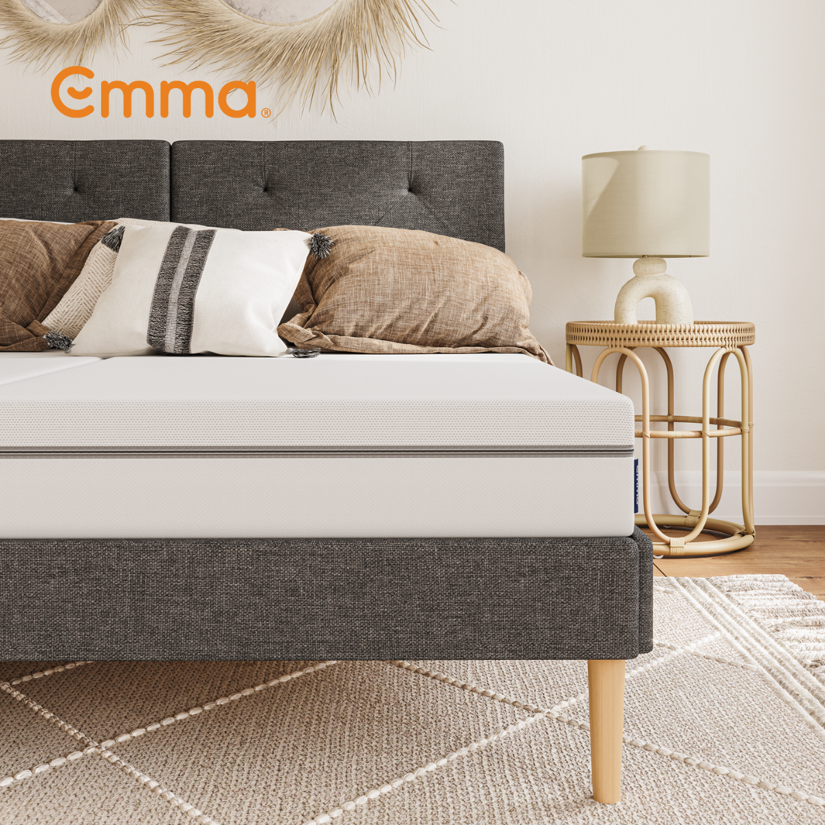 Emma Matelas One ferme 160 x 200 cm | Mousse à mémoire de forme confort optimal | Système de soutien multicouche 7 zones | Housse thermorégulatrice