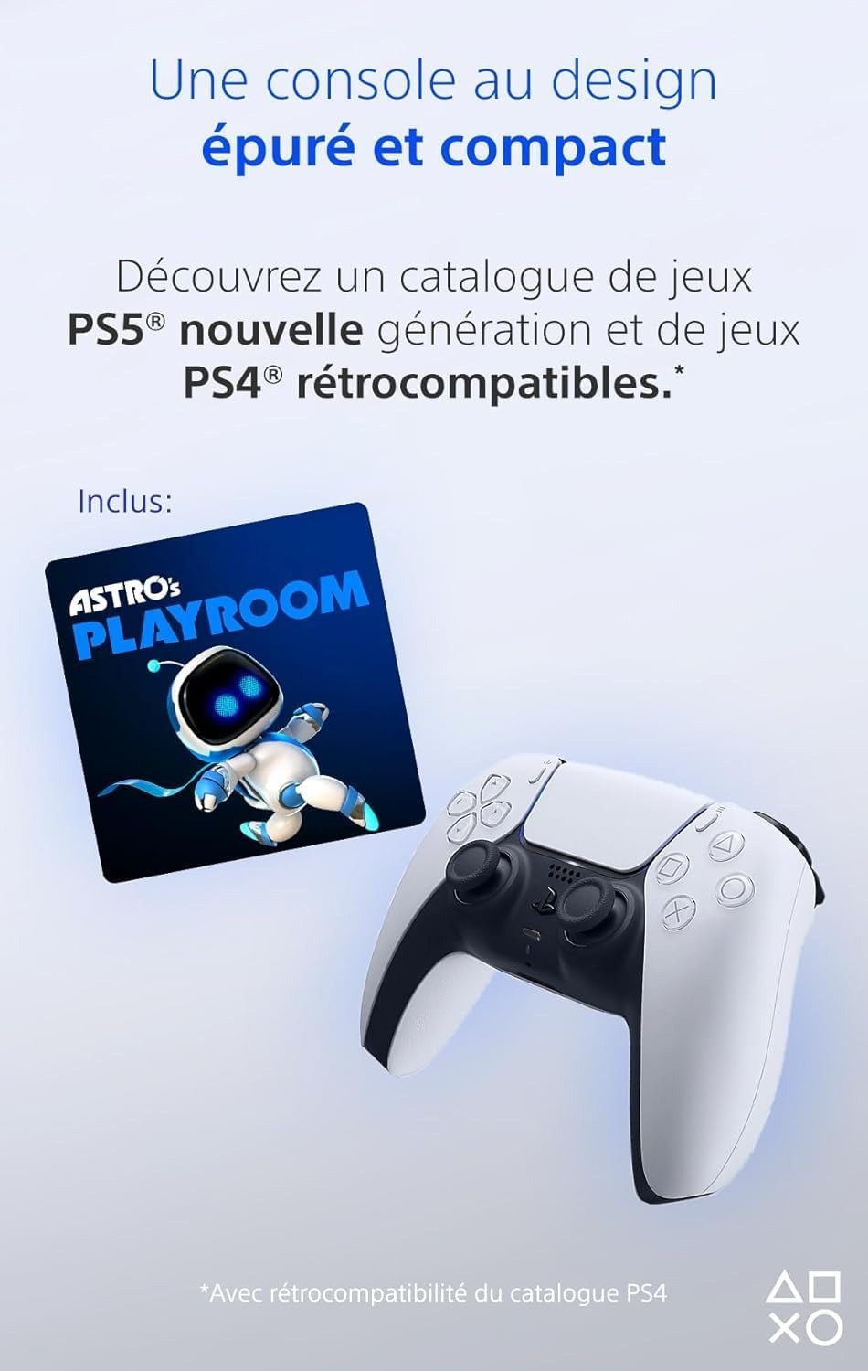 Sony Console PlayStation 5 Slim Digital avec Manette PS5 sans fil Dualsense - Blanc - Version EU