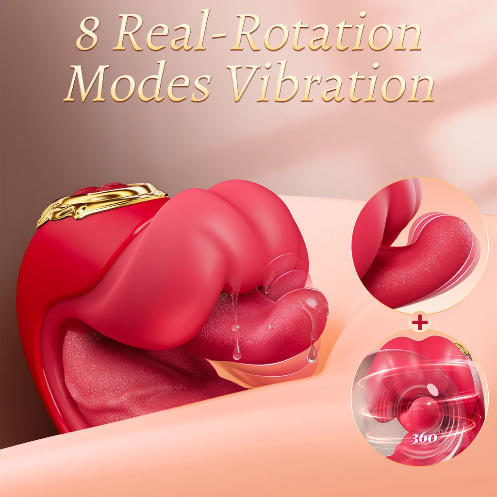 AAV Rabbit Vibromasseur 5-en-1 pour Femme, Stimulateur Clitoridien & Point G avec 8 Modes Léchage et 8 Modes Poussée, Sextoy Rechargeable, Étanche & Silencieux, Jouet Adulte pour Femme et Couple