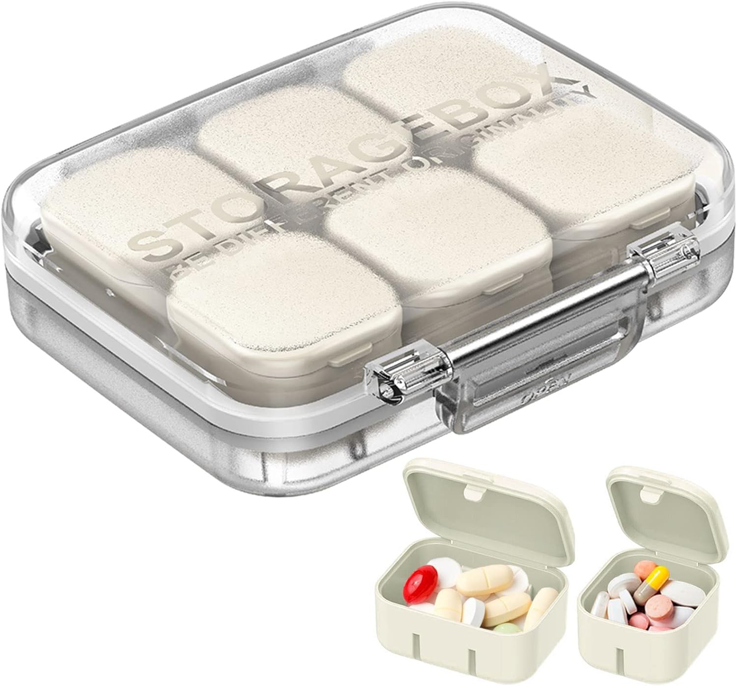 GAONLY Pilulier 4/6 avec 10 compartiments modulables étanches - Blanc