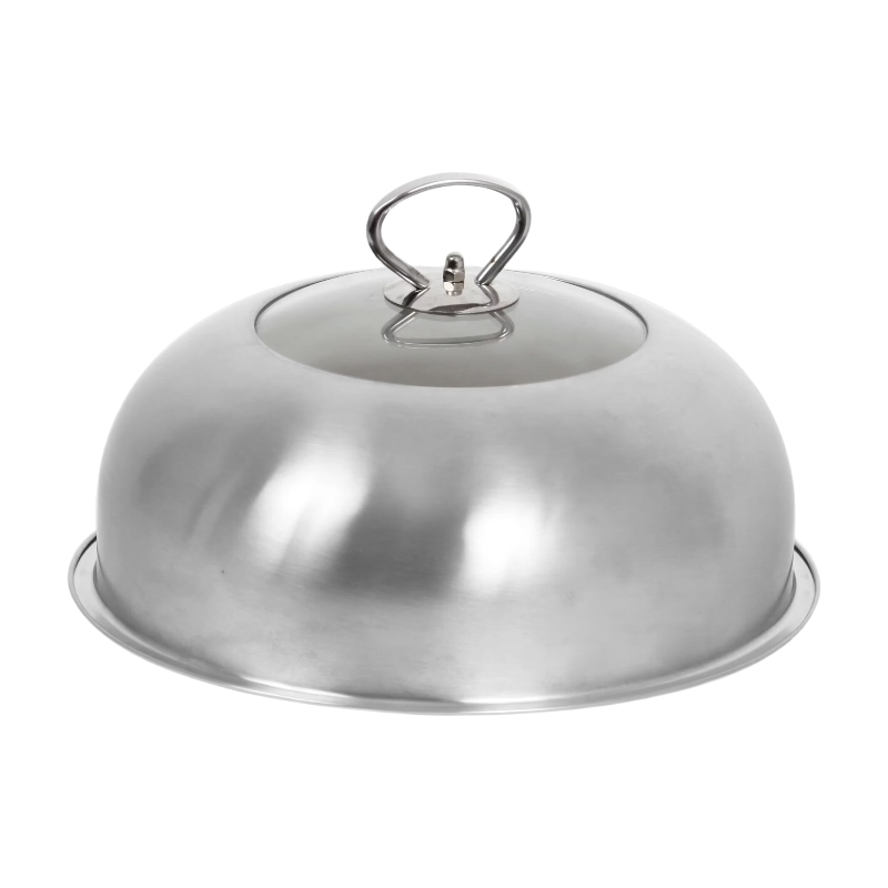 Le Marquier Cloche de cuisson en acier inoxydable avec couvercle en verre