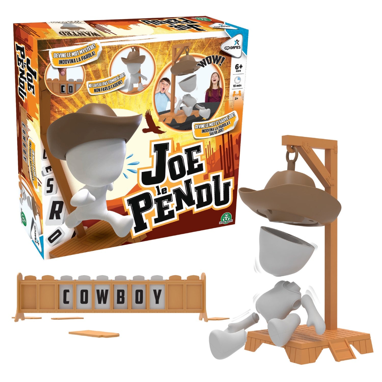 GP GAMES Joe le Pendu, Jeu de société intemporel - Devine le mot avant d'être pendu, Rapidité et réflexion, 2 joueurs et plus, pour les enfants à partir de 6 ans, GP100