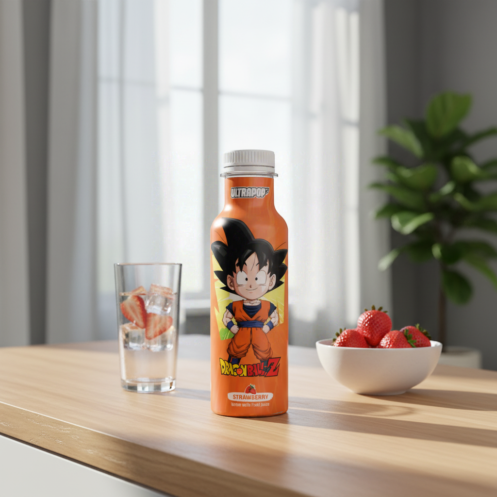 ULTRAPOP Dragon Ball Z Goku Boisson aromatisée jus de fruit saveur fraise - 33 cl