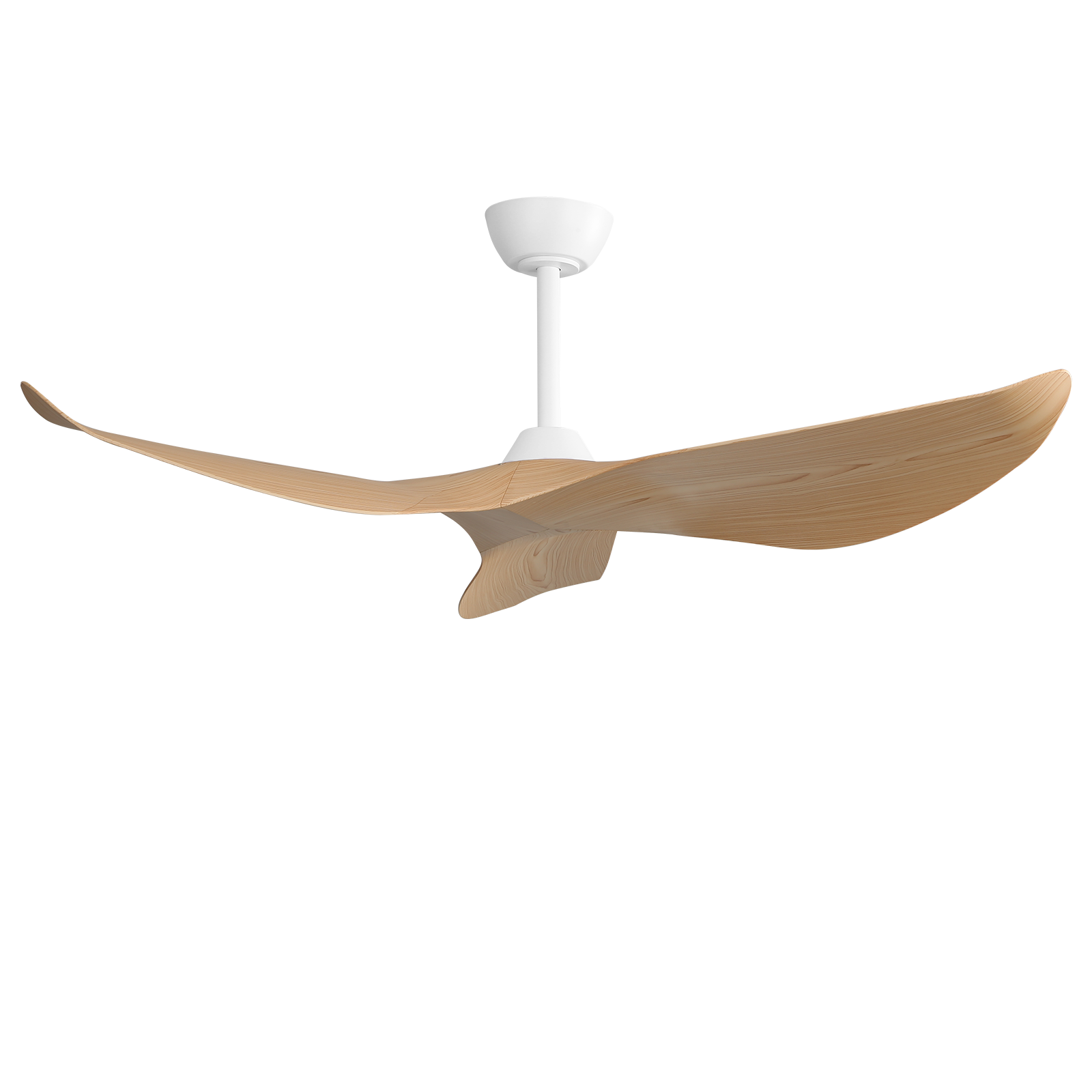 Sofucor 38k009 38 pouces Ventilateur de plafond à tige blanche sans lumière avec pales en ABS naturel