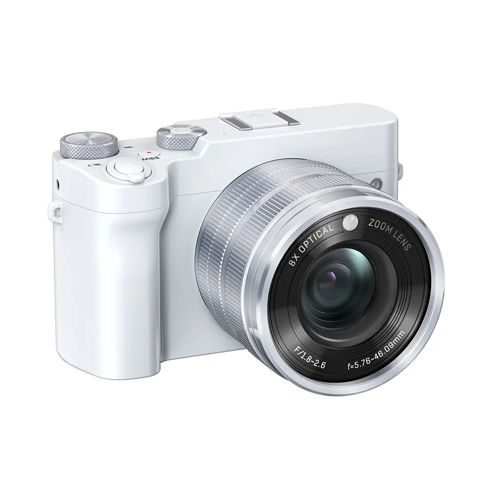Songdian Appareil photo numérique Objectif zoom optique 8X 5K 64 MP Appareil photo à double objectif Vision nocturne en couleur Pour étudiants adolescents débutants - Blanc