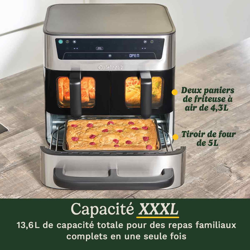 Cuisinart Friteuse à air et four triple zone 13,6 L acier inoxydable – AFT13XSSE