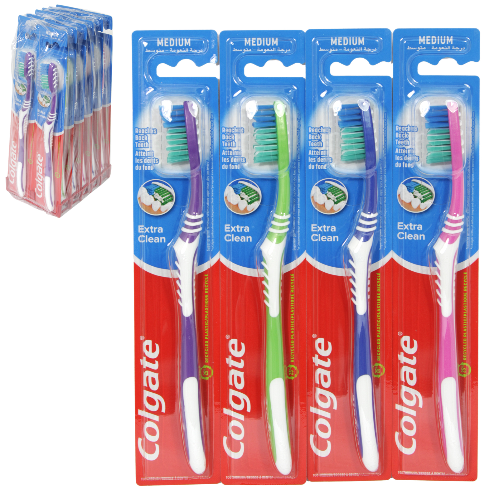 Colgate Brosse à dents Extra Clean Moyenne CDU 12