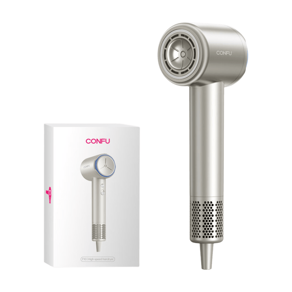 CONFU F10 Sèche-cheveux haute vitesse Kangfu, vitesse 11 W, puissance 1600 W - Blanc，Soin capillaire aux ions négatifs à haute concentration, débit d'air puissant, séchage rapide efficace.