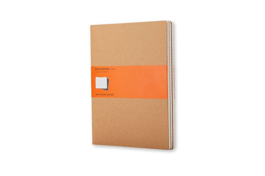 MOLESKINE Lot de 3 cahiers lignés grand format - Kraft