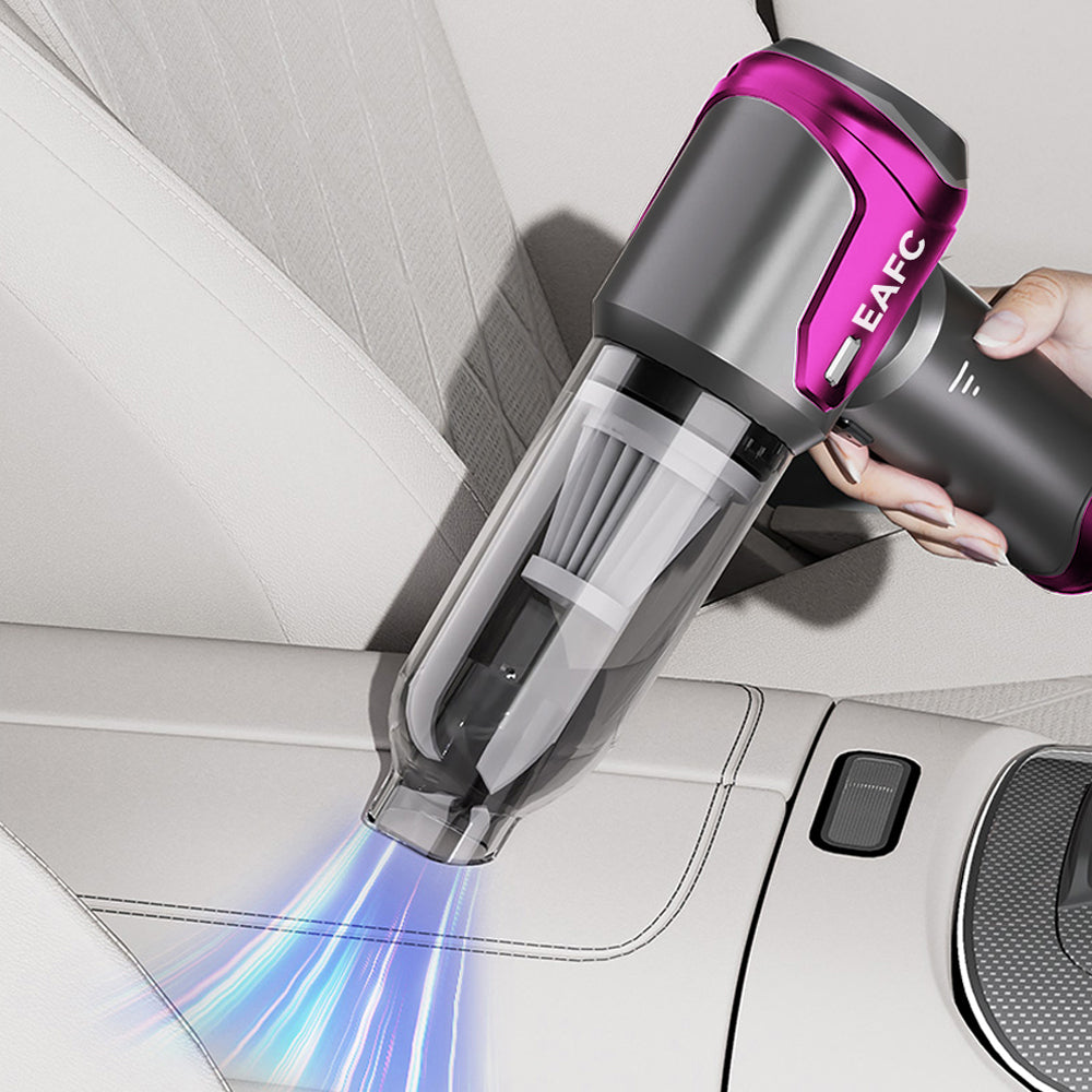 EAFC Aspirateur sans fil 16000 Pa 4-en-1 pour voiture, puissant, moteur sans balais, 3 vitesses, mini aspirateur de voiture avec plusieurs têtes de brosse