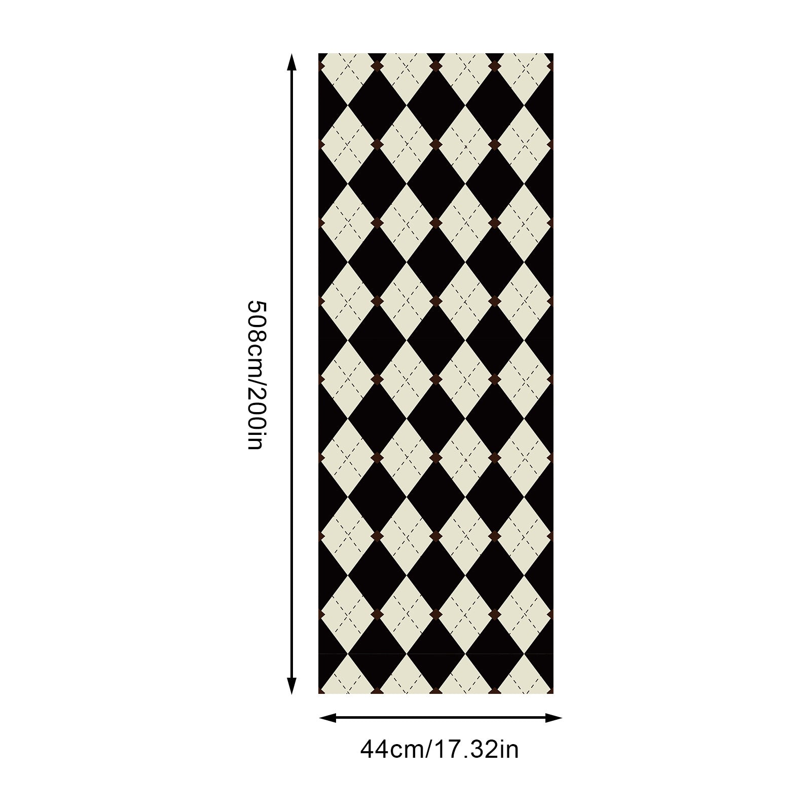 Papier Peint Autocollant à Motif Quadrillé Murgall Union 44x508cm 1 Rouleau
