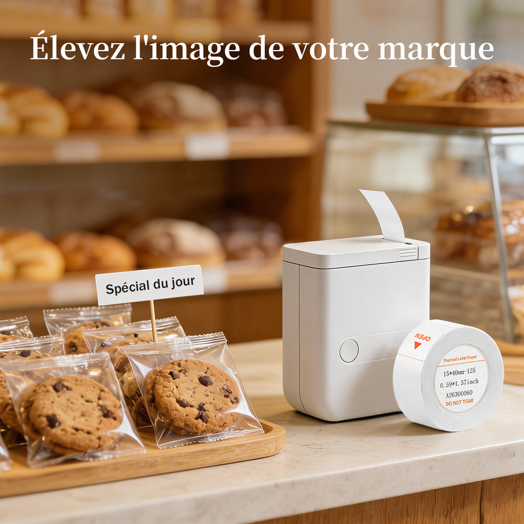 Larkie 15*40mm Papier Thermique Autocollant 3 Rouleaux, Blanc, Compatible avec l'Imprimante de Labels D110, Idéal pour l'Organisation à Domicile et au Bureau