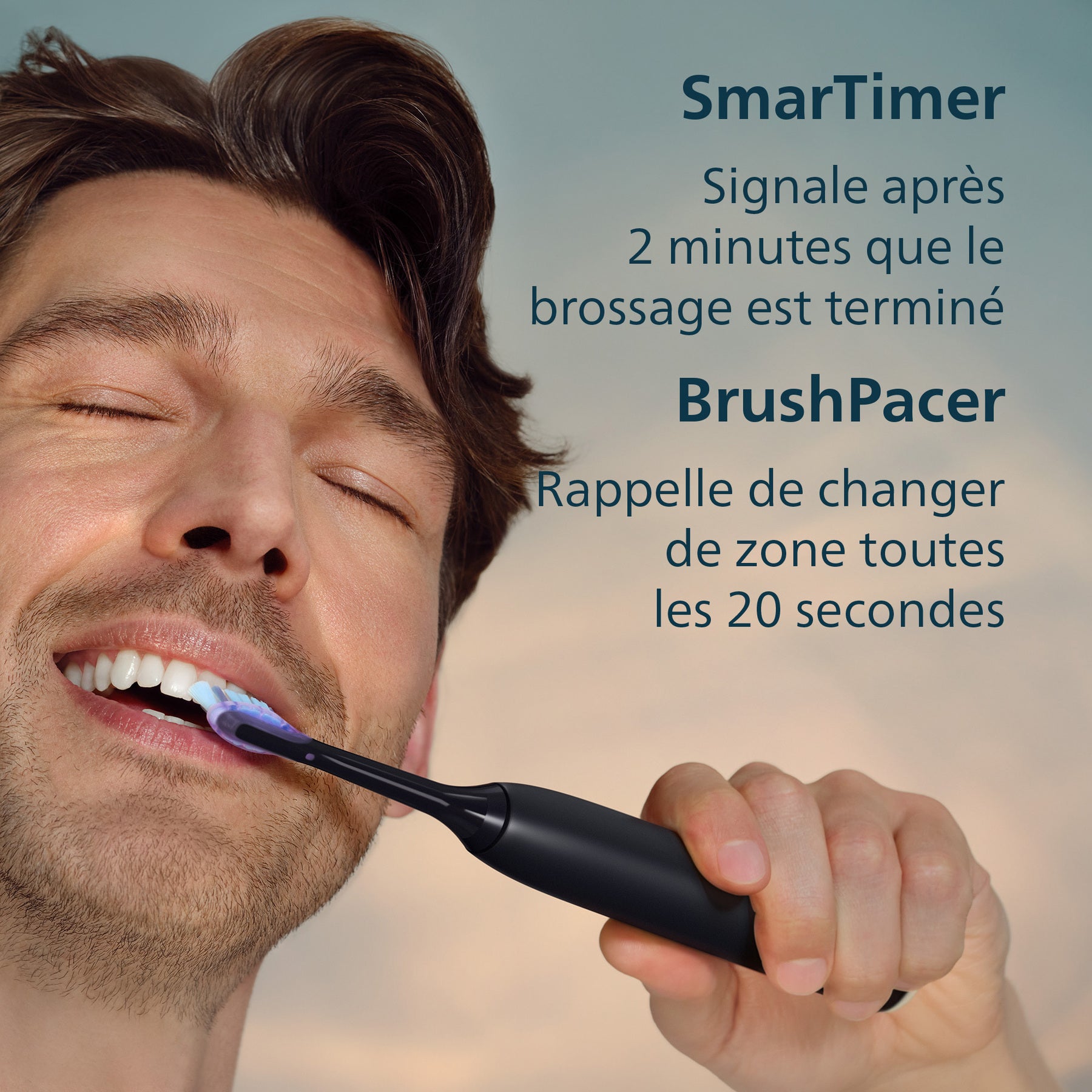 Philips Sonicare Series 7100 HX7421/01 Brosse à dents électrique avec application, capteur de pression, 4 modes de brossage, 3 niveaux d'intensité, coffret voyage USB - Noir