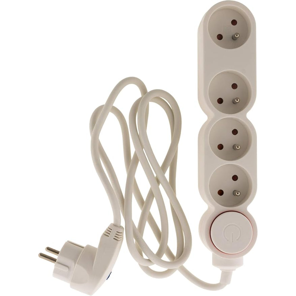 Bloc Home 4 prises 16A 2P+T + parafoudre - Blanc - Zenitech