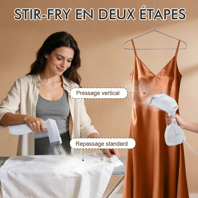 AUCMA Défroisseur vapeur à main, vapeur haute efficacité 1500 W, fer vapeur - réservoir d’eau grande capacité 300 ml, élimine facilement les plis, conception légère, adapté à la maison, au bureau et aux voyages, blanc, avec 1 brosse à poils