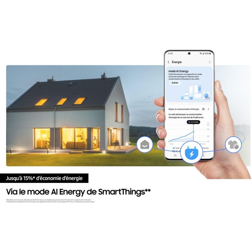 Samsung RB38C600EB1 Réfrigérateur combiné Bespoke AI Space Max 390 L