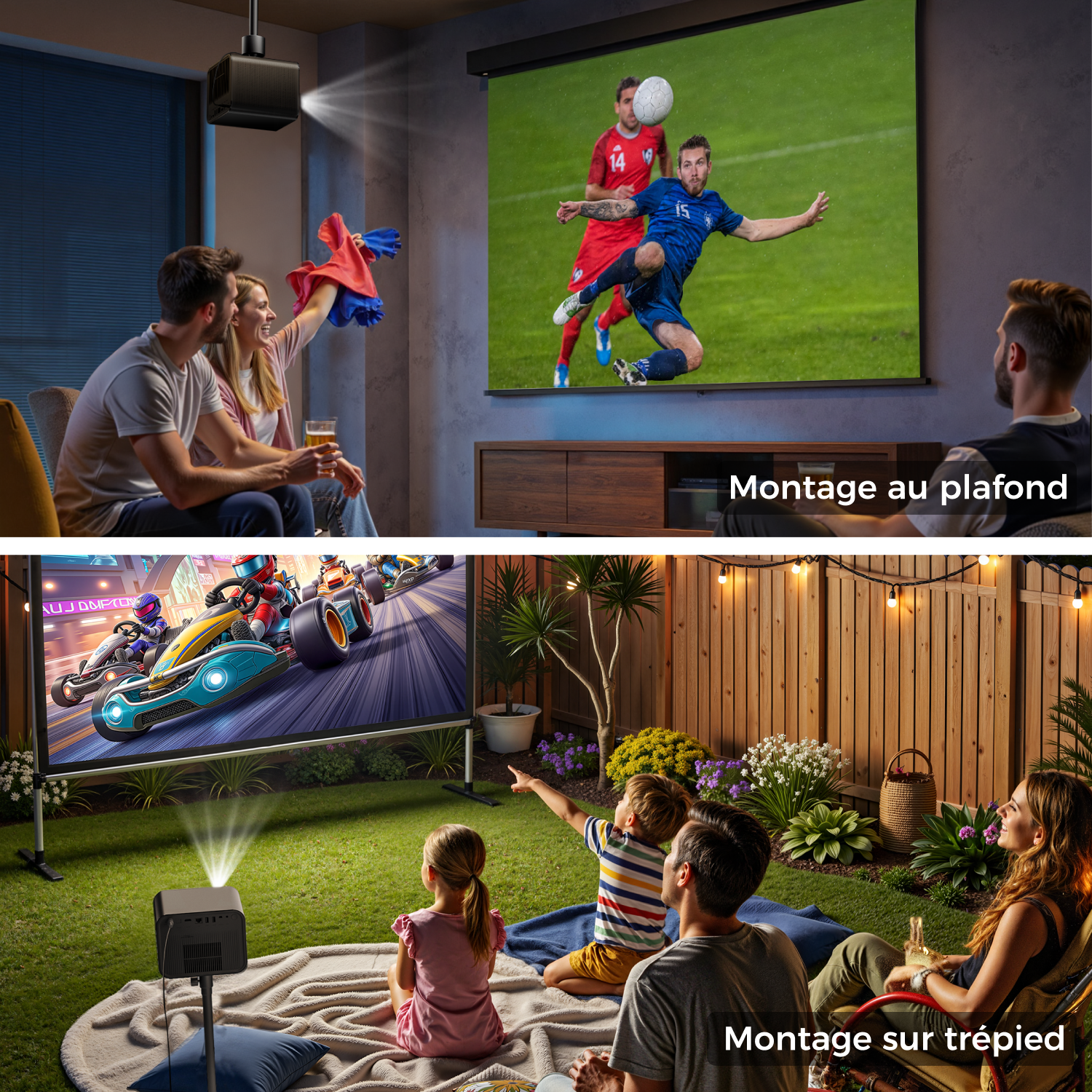 ULTIMEA Native Full HD 1080P | Vidéoprojecteur DLP Compatible 4K, 1800 Lumens ANSI, 1920 x 1080 px, Google TV, Image 3D Active, Autofocus & Correction Trapézoïdale Auto 6D