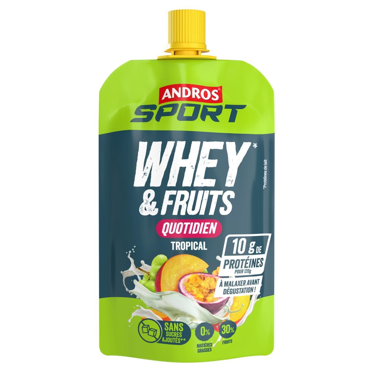 ANDROS SPORT Gourde Protéines Tropical 120g