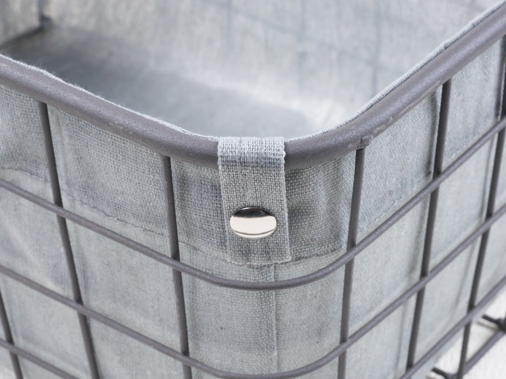 KEVAHOME panier de rangement en maille métallique gris taille S/lot de 3 doublure intérieure grise 15.5×11.5×7.5 pouces 13×9×5 pouces 11.5×7.5×3.5 pouces promotion du Nouvel An