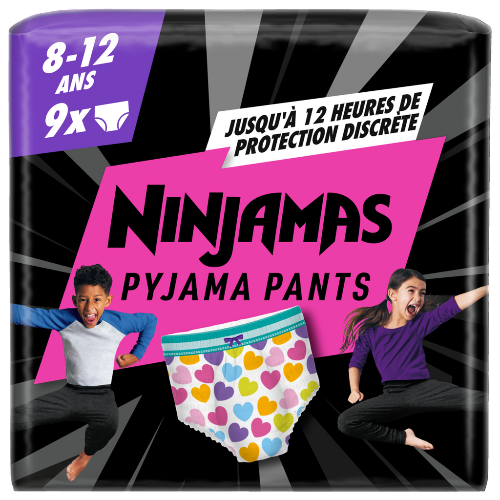Pampers Ninjamas Culottes de nuit Rose, 8-12 ans, 9 couches