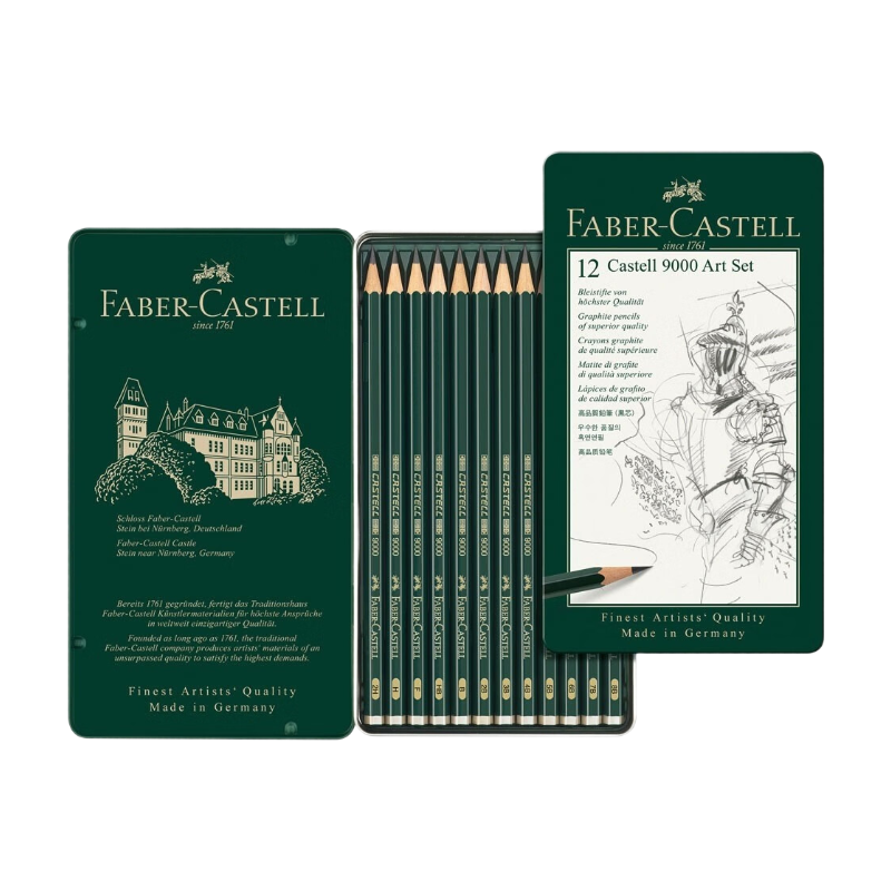 Faber-Castell Set de crayons graphite Castell 9000 Art - mines 8B à 2H
