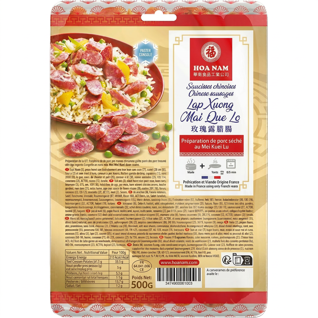 HOA NAM Saucisses chinoises - 500 g