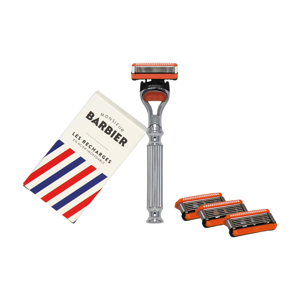 Monsieur Barbier L'Explorer Kit de Rasage (Compatible avec Fusion) 1 Rasoir avec 5 Lames