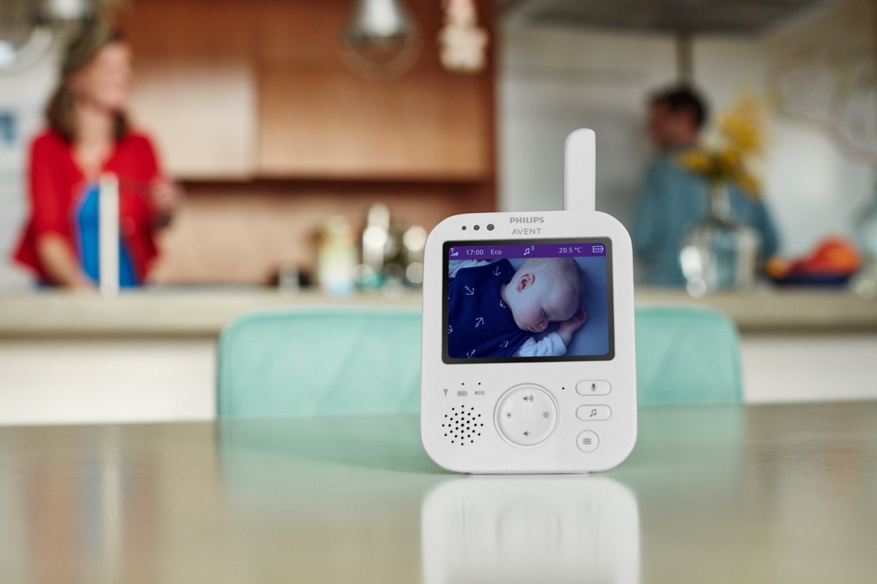 Philips Avent Premium SCD892/26 Babyphone caméra - écran couleur 8,9 cm, vision nocturne infrarouge, zoom numérique, audio bidirectionnel, connexion sécurisée - Blanc