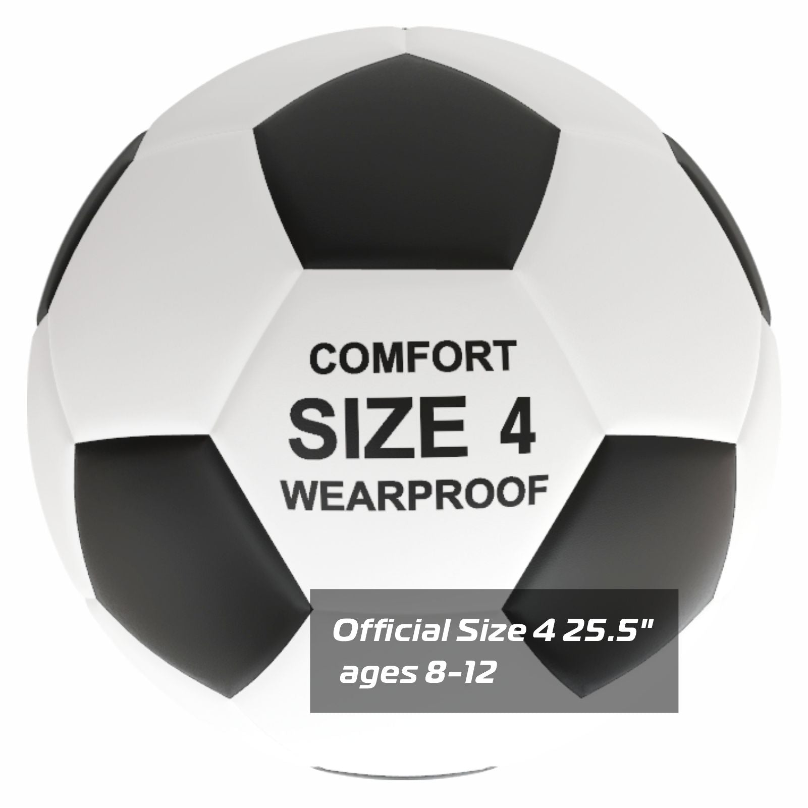 LONGSAIL Ballon de football en caoutchouc haute qualité blanc - Taille 4