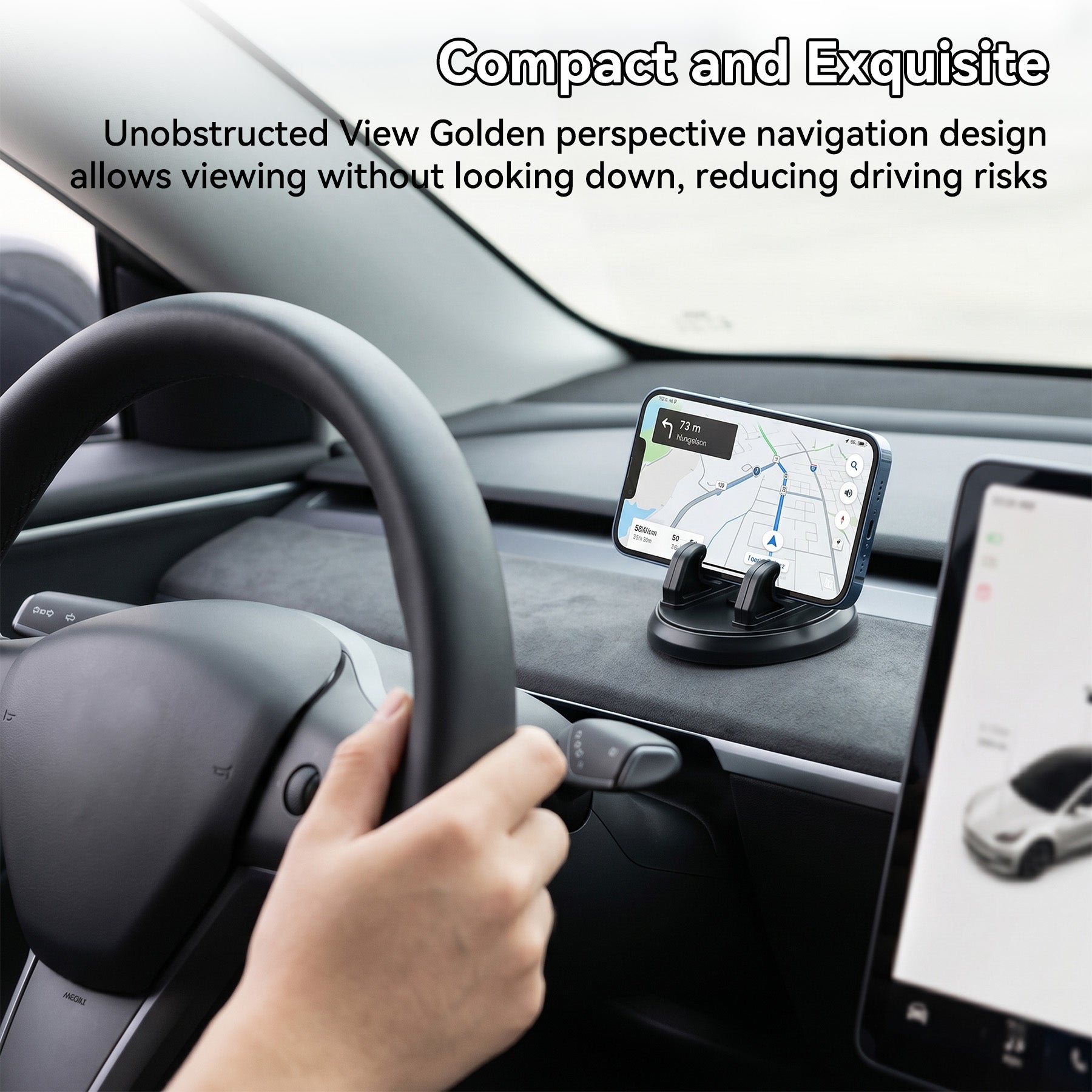 Support de tableau de bord pour voiture, support anti-dérapant pour iPhone, support rotatif pour tableau de bord de voiture, compatible avec iPhone/Android/Huawei/Google