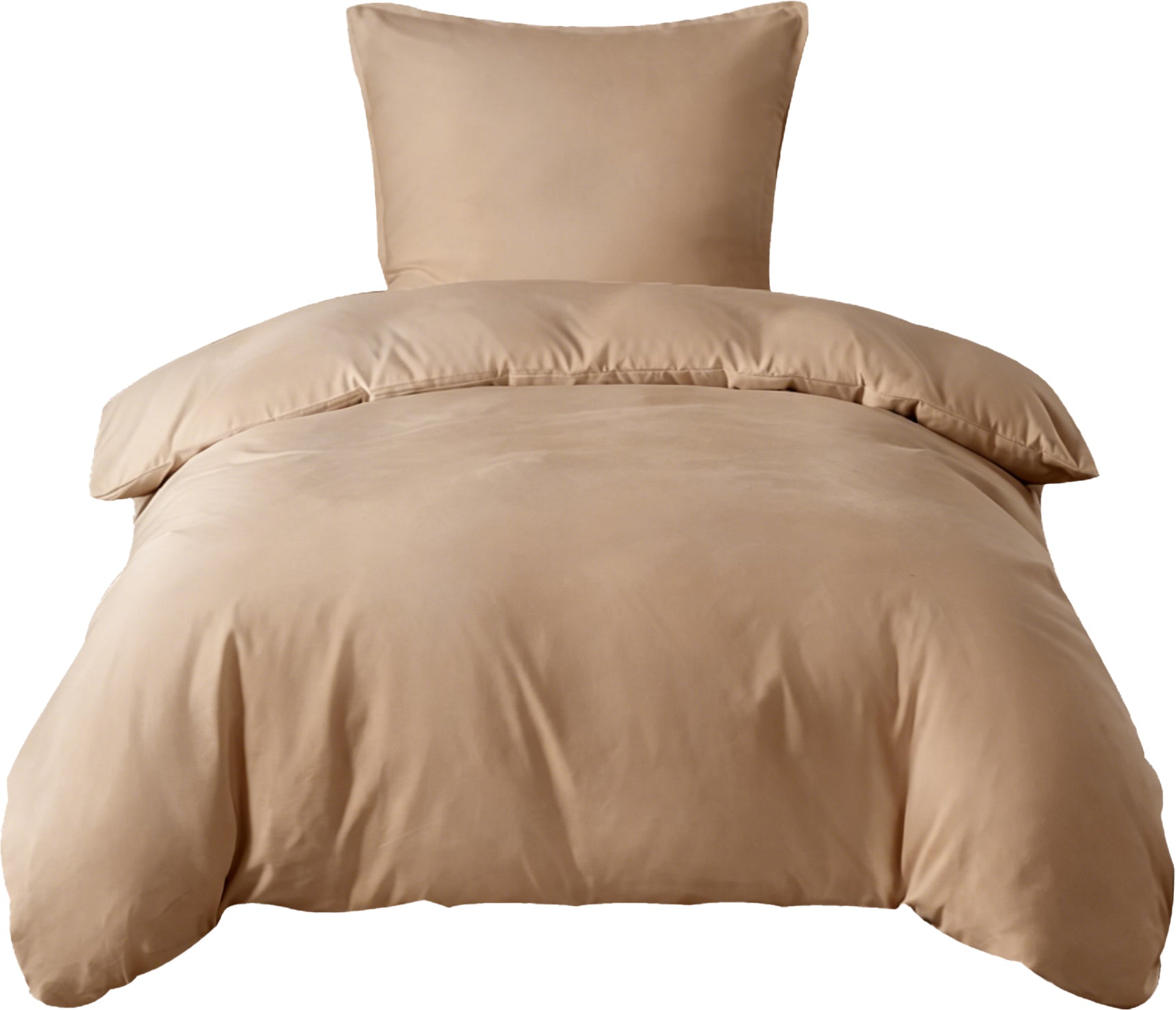 LEBONSOIR Parure de lit Kaki housse de couette 135 x 200 cm/80 x 80 cm x1, Respirante Durable Douce Confortable, Avec fermeture éclair, 2 pièces