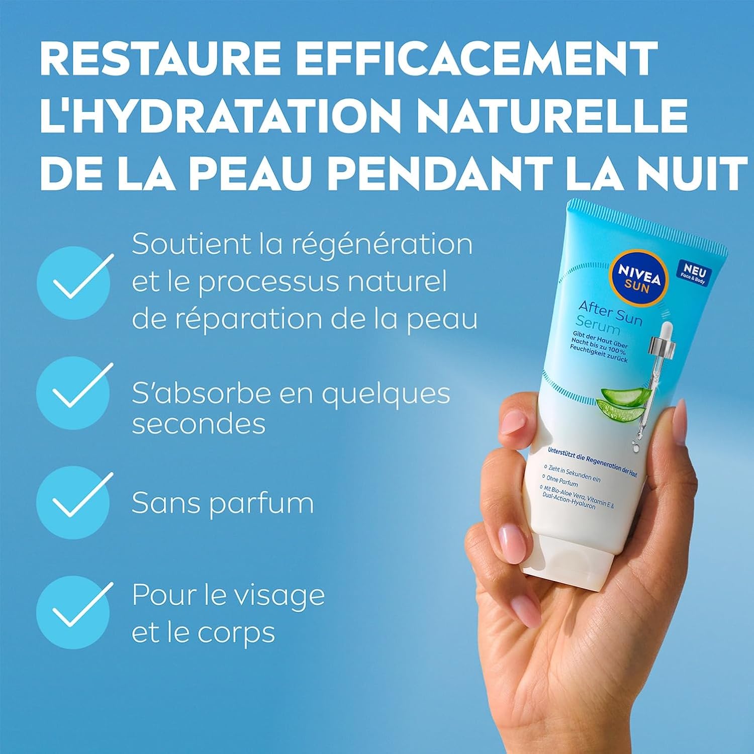 NIVEA SUN Après-Soleil Gel Sérum Aloe Vera Bio 100 ml