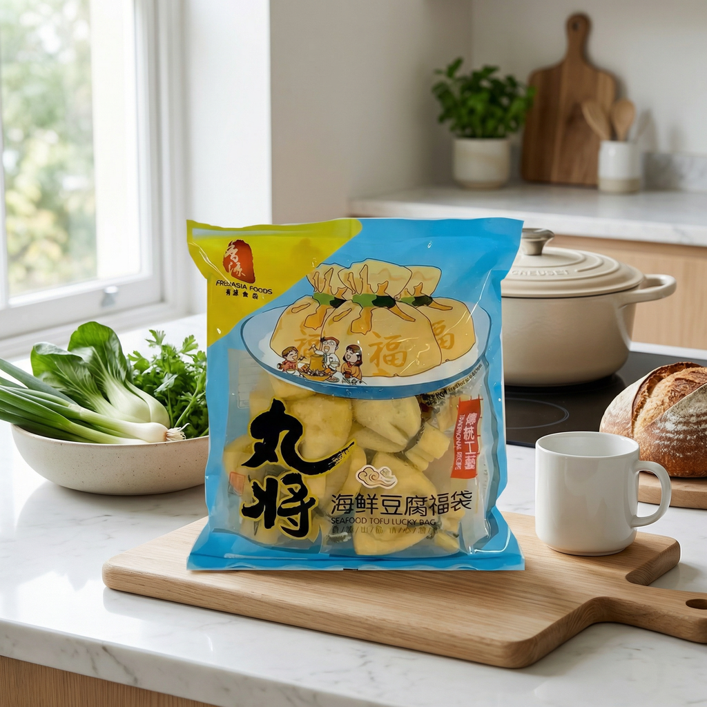 FRESHASIA WJ Sachets de tofu aux fruits de mer - 200 g