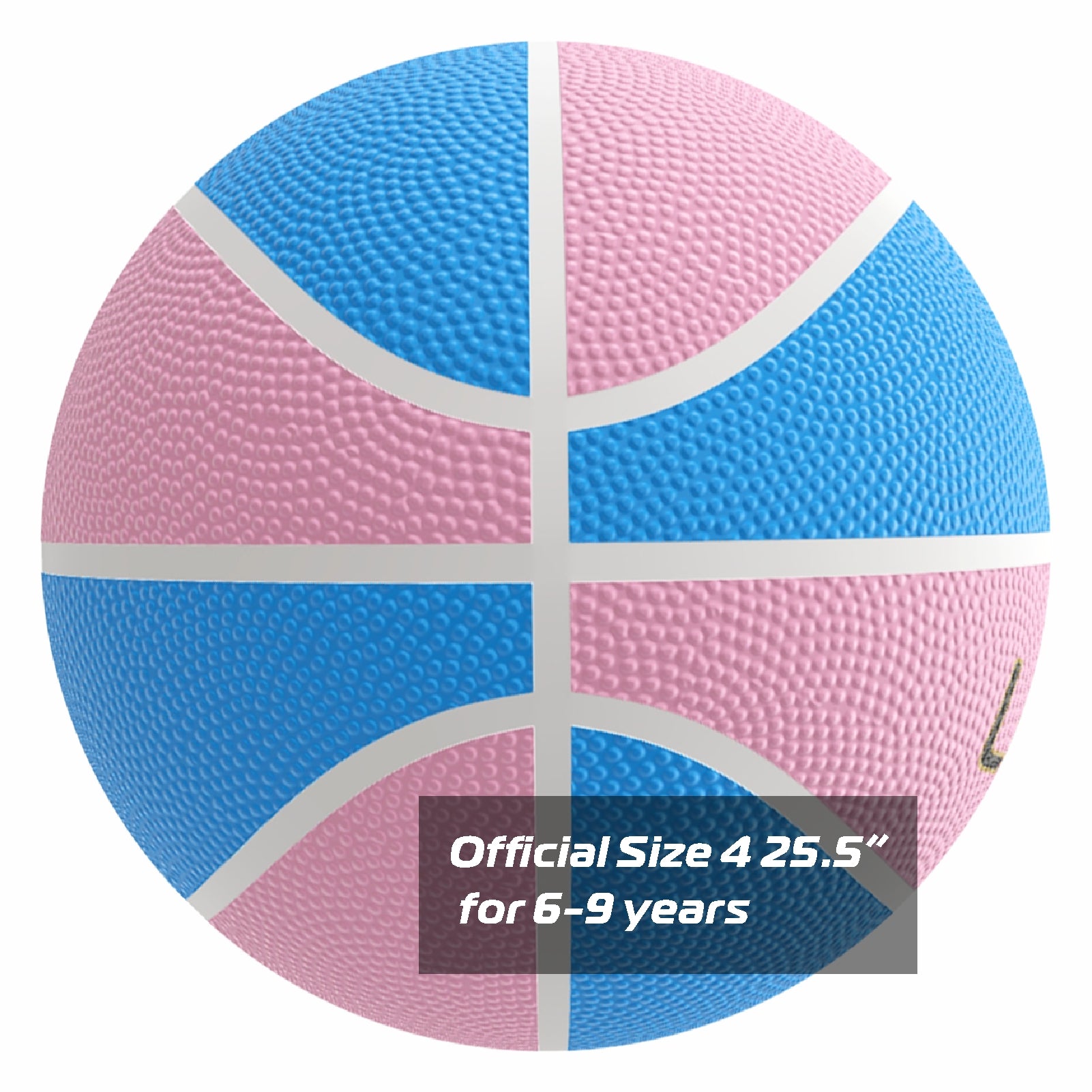 LONGSAIL Ballon de basketball en caoutchouc haute qualité rose/bleu clair - Taille 4