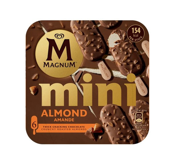 Magnum Bâtonnets glacés mini amande lot de 6, 6 x 55 ml