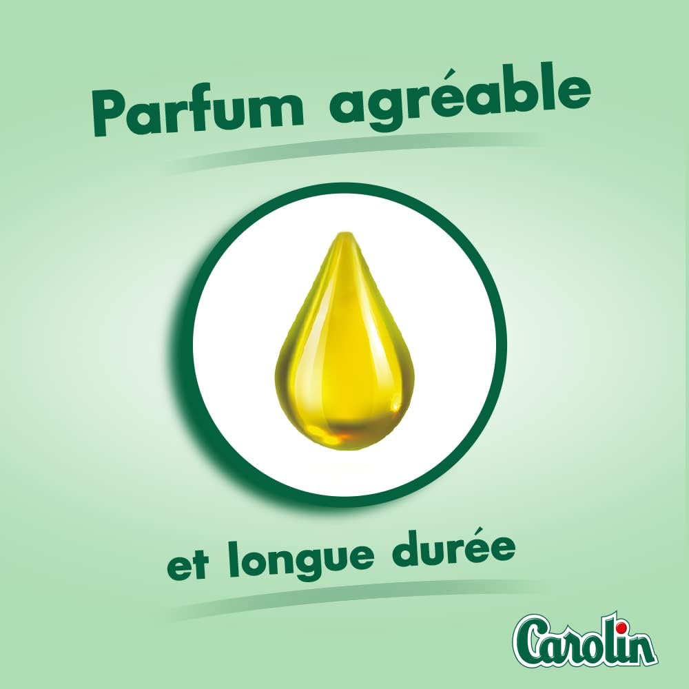 Carolin Nettoyant Multi-Surfaces aux Huiles Essentielles, Sans Rinçage, Pivoine & Musc Blanc, 1 L