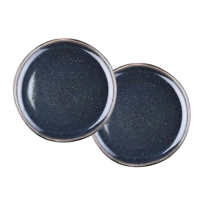 BJÖRN IRIS Lot de 2 plateaux de service bleu nuit - Ø 32 cm